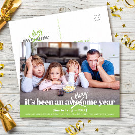 Cartão Postal De Festividades Ok, Ano Novo Bravo, Foto Engraçada Moderna Verde