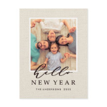 Olá Textura de Falso Burlap Rústico de Ano Novo