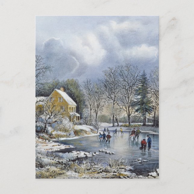 Cartão Postal De Festividades Old Fashioned Christmas Card (Frente)