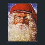 Cartão Postal De Festividades Old World Father Christmas Santa Claus Portrait<br><div class="desc">This portrait of that happy jolly ole man, Father Christmas, Santa Claus, was taken and donated to help the dogs by a genuine friend of animals, Peter Spent. The photography image has been transformed into a fractalius photo piece of art. It’s sure to bring many years of unique wonderful memories...</div>