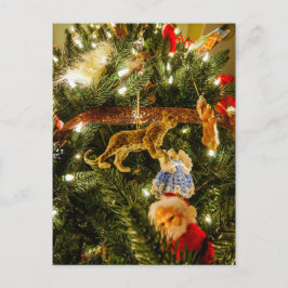 Cartão Postal De Festividades Olhando A Árvore De Natal