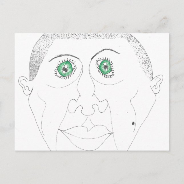 Cartão Postal De Festividades Olhos Verdes (Frente)