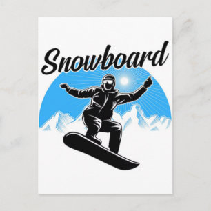 Cartão Postal De Festividades Olimpíadas de Inverno de 2026 Snowboarding Feminin