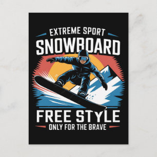 Cartão Postal De Festividades Olimpíadas de Inverno de 2026 Snowboarding Feminin