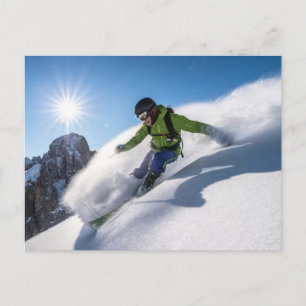 Cartão Postal De Festividades Olimpíadas de Inverno de 2026 Snowboarding Feminin