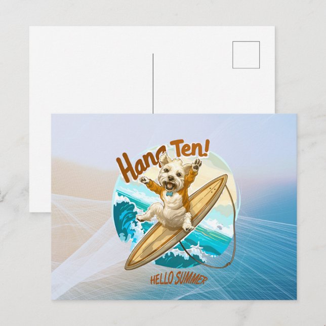 Cartão Postal De Festividades Ondas e desejos (Frente/Verso)