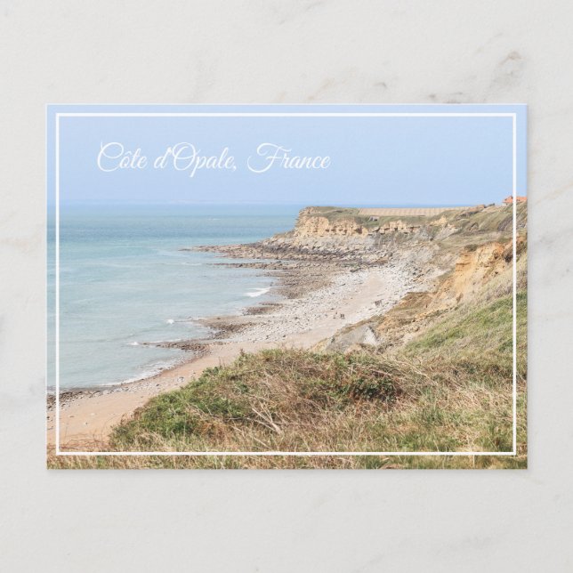 Cartão Postal De Festividades Opal Coast Turquoise Sea and Cliffs (Frente)