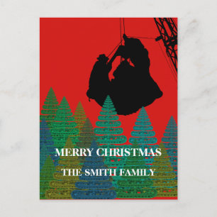 CARTÃO POSTAL DE FESTIVIDADES OPERATING ENGINEER CRANE OPERATOR CHRISTMAS