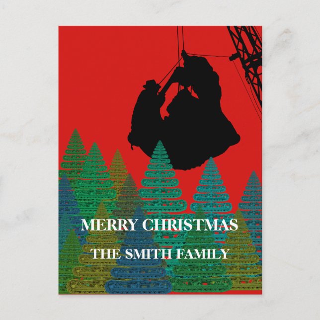 CARTÃO POSTAL DE FESTIVIDADES OPERATING ENGINEER CRANE OPERATOR CHRISTMAS (Frente)