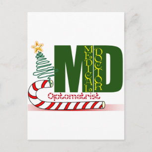 CARTÃO POSTAL DE FESTIVIDADES OPTOMETRISTA DO NATAL - DOUTOR DE OLHO