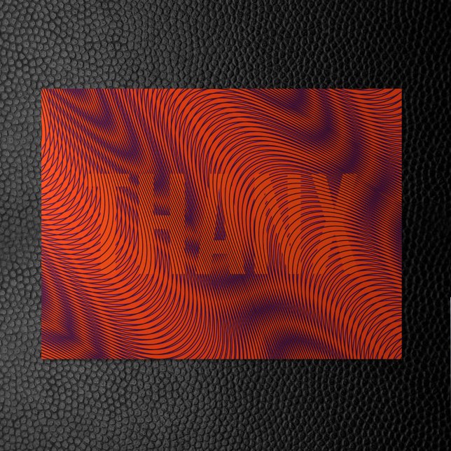 Cartão Postal De Festividades Orange Moiré Stripes ilusão óptica Moderna THANX (Criador carregado)