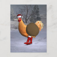 Orange Rooster Santa Claus
