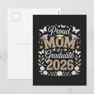 Cartão Postal De Festividades Orgulhosa mãe de uma graduada de 2026
