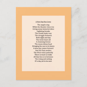 Cartão Postal De Festividades Original Nature Poem