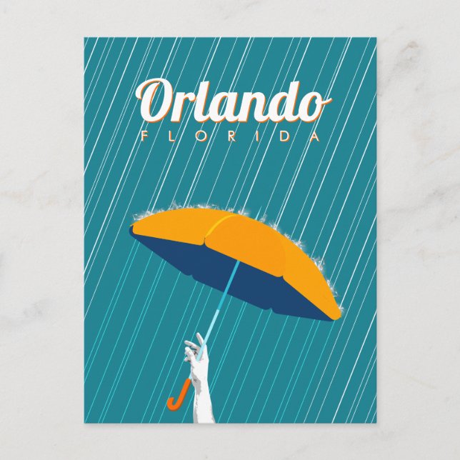 Cartão Postal De Festividades Orlando, Flórida - Chuva (Frente)