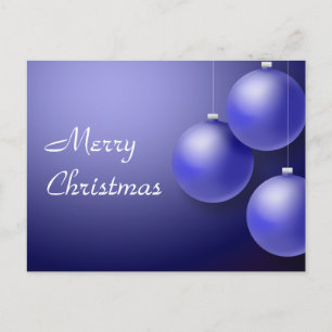 Cartão Postal De Festividades Ornamento azuis clássicos