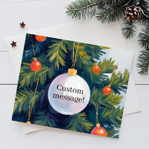 Cartão Postal De Festividades Ornamento de Árvore de Natal com Mensagem Personal