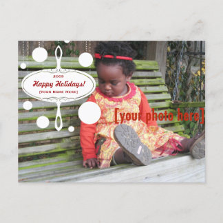 Cartão Postal De Festividades Ornamento retro do feriado - actualizado