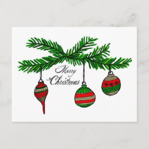 Cartão Postal De Festividades Ornamentos de feliz