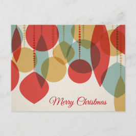 Cartão Postal De Festividades Ornamentos de Retrô Simplificados para Feliz Natal