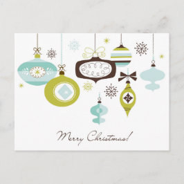 Cartão Postal De Festividades Ornamentos Retroativos, Feliz Natal