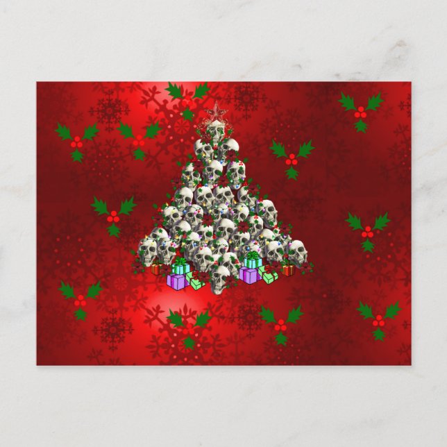 Cartão Postal De Festividades Os crânios do Natal (Frente)