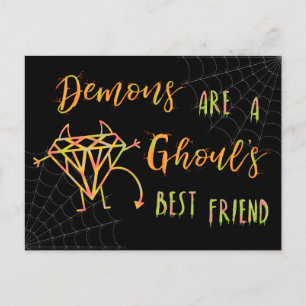 Cartão Postal De Festividades Os demônios engraçados do Halloween são um melh