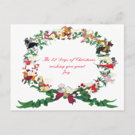 Cartão Postal De Festividades Os Doze Cachorros do Cartão de Natal