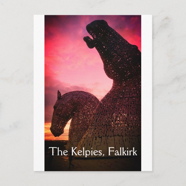 Cartão Postal De Festividades Os Kelpies em Falkirk, Escócia (Frente)