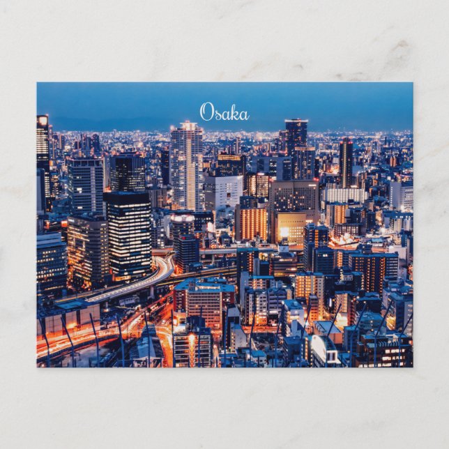 Cartão Postal De Festividades Osaka Japan cityscape photograph (Frente)
