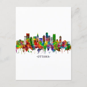 Cartão Postal De Festividades Ottawa Canada Skyline
