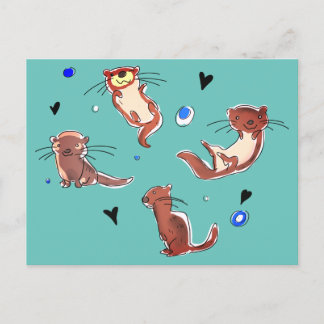 Cartão Postal De Festividades Otter postcard