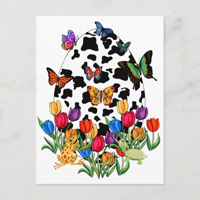 Cartão Postal De Festividades Ovo De Páscoa De Vaca (Frente)