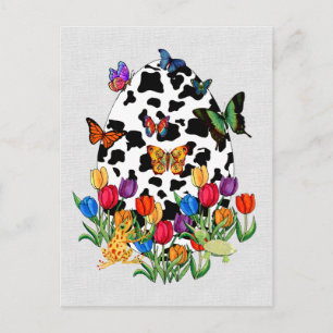 Cartão Postal De Festividades Ovo De Páscoa De Vaca