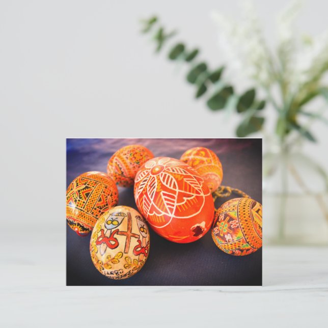 Cartão Postal De Festividades Ovo de Páscoa Ucraniano (Em pé/Frente)