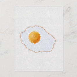 Cartão Postal De Festividades Ovo Frito Estilo Aquarela Minimalista Arte Prin