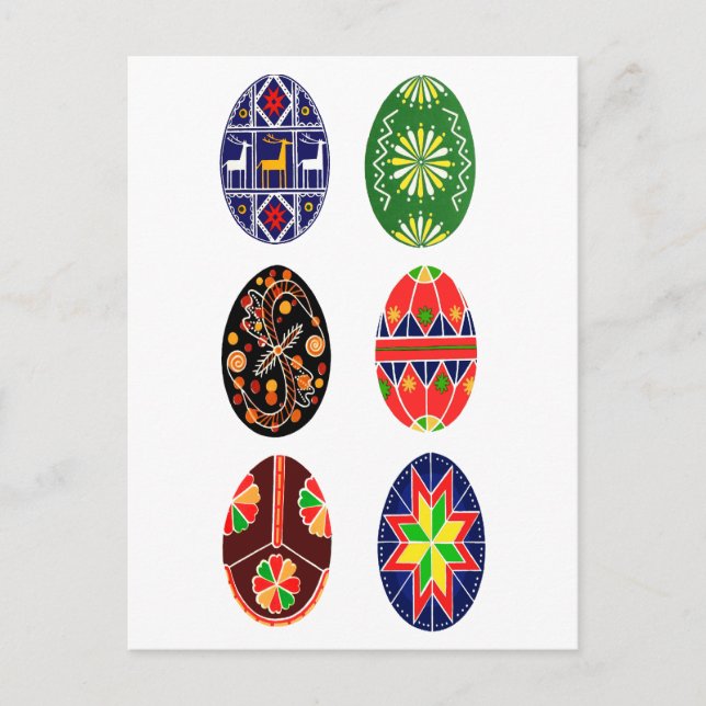 Cartão Postal De Festividades Ovos da páscoa do ucraniano de Pysanky (Frente)