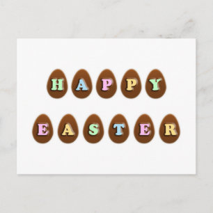 Cartão Postal De Festividades Ovos de chocolate de felz pascoa