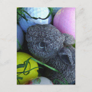 Cartão Postal De Festividades Ovos de Páscoa, Bolas de Golfe de Coelho