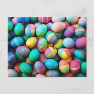 Cartão Postal De Festividades Ovos de Páscoa Coloridos