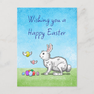 Cartão Postal De Festividades Ovos de Páscoa de Bunny