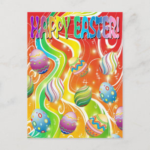 Cartão Postal De Festividades Ovos de Páscoa Design