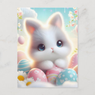 Cartão Postal De Festividades Ovos de Páscoa Kawaii Doce Pastel
