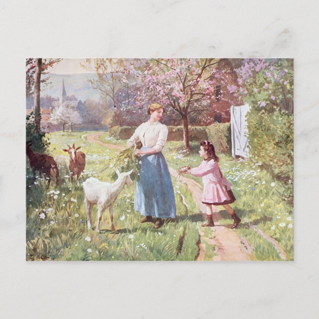 Cartão Postal De Festividades Ovos de Páscoa no País, 1908 (Frente)