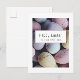 Cartão Postal De Festividades Ovos de Páscoa Pastel Feliz Páscoa Família