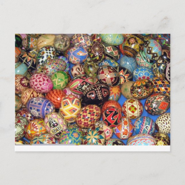 Cartão Postal De Festividades Ovos de Páscoa Ucranianos (Frente)