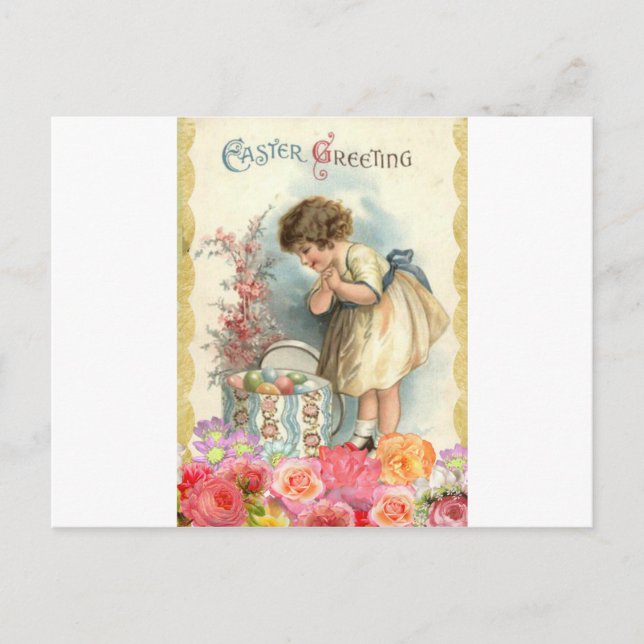 Cartão Postal De Festividades ovos de Páscoa vitorianos (Frente)