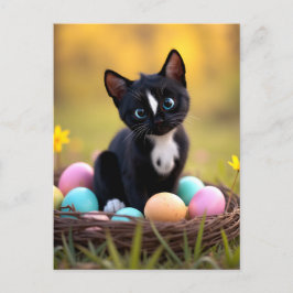 Cartão Postal De Festividades Ovos-espas: Surpresa do Felini em Springtime