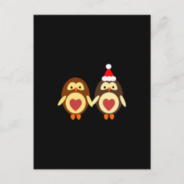 Cartão Postal De Festividades Owl Love Christmas