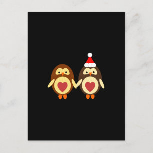 Cartão Postal De Festividades Owl Love Christmas